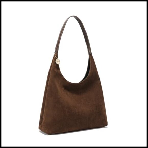 Slouchy Hobo Tote Vegan Leather Large Shoulder Bag Zipper Closure Chic - Picture 4 of 7